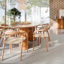 Mesa De Jantar Aracaju Estilo Orgânico Laminado Cinamomo Ideal Para 6 Lugares Confortavel