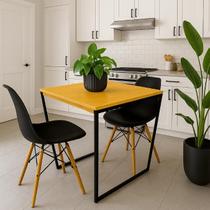 Mesa De Jantar Area Gourmet CASA Adega Bar Cafeteria Lanchonete Para 4 Cadeiras Bancos Estilo Industrial Tampo De Madeira Pinus Cozinha Apartamento