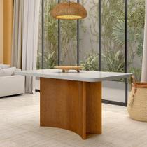 Mesa De Jantar Arezzo Laminado Em Eucalipto Curvo Cinamomo/off W - M.a Mesa De Jantar Arezzo Laminado Em Eucalipto Curvo Cinamomo/off W - M.a