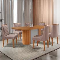 Mesa de Jantar Aspen 180cm Tampo MDF Laminado com 6 Cadeiras Isadora