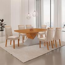 Mesa de Jantar Aster 6 Lugares Retangular MDF 180CM Creme Moderna Mesa de Jantar Aster 6 Lugares Retangular MDF 180CM Creme Moderna