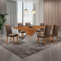 Mesa de Jantar Aster 6 Lugares Retangular MDF 180CM Marrom Moderna