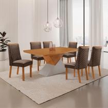 Mesa de Jantar Aster 6 Lugares Retangular MDF 180CM Marrom Moderna Mesa de Jantar Aster 6 Lugares Retangular MDF 180CM Marrom Moderna