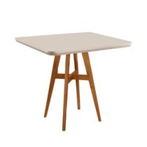 Mesa de Jantar Atenas Madeira Maciça 90X90cm Tampo Quadrado Vidro Móveis Minas