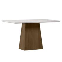 Mesa de Jantar Bárbara 135x90 Tampo em MDF com Vidro - New Ceval