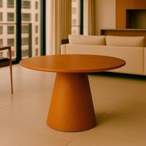 Mesa de Jantar Base Cone em Madeira Laminada Lyon - 108cm Marrom/Amadeirado