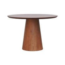 Mesa De Jantar Base Cone Laminado Cinamomo Amêndoa Tampo ø120 Laminado Envernizado Cinamomo