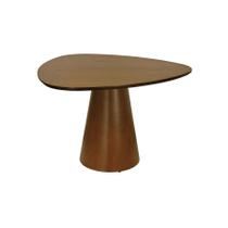 Mesa de Jantar Base Cone Laminado Cinamomo Amêndoa Tampo Triangular 119x117cm