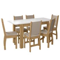 Mesa de Jantar Bellagio 6 Lugares com Cadeira Clara Poliman Móveis Mesa de Jantar Bellagio 6 Lugares com Cadeira Clara Poliman Móveis