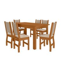 Mesa de Jantar Bellagio 6 Lugares com Cadeira Clara Poliman Móveis Mesa de Jantar Bellagio 6 Lugares com Cadeira Clara Poliman Móveis