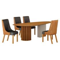Mesa de Jantar Belle 1,80x1,00m Orgânica Cinamomo Off-White com Kit 4 Cadeiras para Mesa de Jantar Belle Sintético Terracota e Linho Chumbo Cinamomo - Leifer Mesa de Jantar Belle 1,80x1,00m Orgânica Cinamomo Off-White com Kit 4 Cadeiras para Mesa de Jantar Belle Sintético Terracota e Linho Chumbo Cinamomo - Leifer