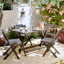 Mesa De Jantar Bistrô Para Barzinho Dobrável 120x70 Com 4 Cadeiras Mesa De Jantar Bistrô Para Barzinho Dobrável 120x70 Com 4 Cadeiras