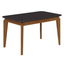 Mesa de Jantar Brenda 120x80 com Vidro Freijó Chumbo Leifer Móveis