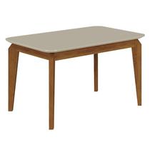 Mesa de Jantar Brenda 120x80 com Vidro Freijó Off White Leifer Móveis