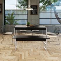 Mesa de Jantar C/01 Banco Tub 135cm Est.Branca