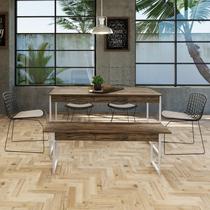 Mesa de Jantar C/01 Banco Tub 135cm Est.Branca