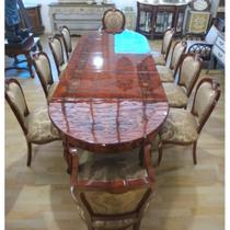 Mesa De Jantar C Cadeiras Francesa Madeira Marquiterrie Luxo