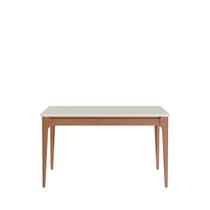Mesa de Jantar c/ Vidro 135 cm para 4 Lugares Addar Natural Off White Província Mesa de Jantar c/ Vidro 135 cm para 4 Lugares Addar Natural Off White Província