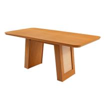 Mesa de Jantar Carolina 180cm Tampo Mdf Canto Copo Moderna Mobília Mesa de Jantar Carolina 180cm Tampo Mdf Canto Copo Moderna Mobília