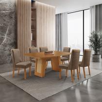 Mesa de Jantar Carolina 180cm Tampo MDF Laminado Canto Copo com 6 Cadeiras Carolina Mesa de Jantar Carolina 180cm Tampo MDF Laminado Canto Copo com 6 Cadeiras Carolina