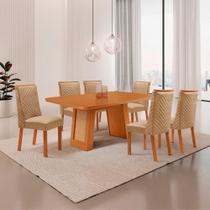 Mesa de Jantar Carolina 6 Lugares Retangular MDF 180cm Café Moderna Mesa de Jantar Carolina 6 Lugares Retangular MDF 180cm Café Moderna