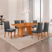 Mesa de Jantar Carolina 6 Lugares Retangular MDF 180CM Grafite Moderna Mesa de Jantar Carolina 6 Lugares Retangular MDF 180CM Grafite Moderna