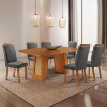 Mesa de Jantar Carolina 6 Lugares Retangular MDF 180CM Grafite Moderna Mesa de Jantar Carolina 6 Lugares Retangular MDF 180CM Grafite Moderna