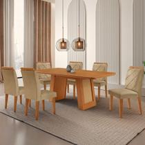 Mesa De Jantar Carolina Com 6 Cadeiras Moderna Mobilia Turim 07/naturale Laminado