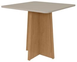 Mesa de jantar Celebrare 0,90 com vidro e 4 cadeiras Exclusive tecido material sintético Caramelo Amendoa Clean/off White