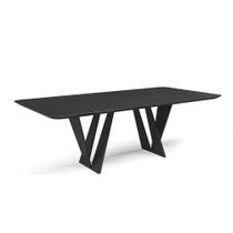 Mesa de Jantar Chile C03 180x90 cm - Laca Preto/Ébano - Amarena Móveis