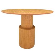 Mesa de Jantar Cilindro Spin Redonda 100 cm Tampo Freijó Base Freijó