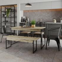 Mesa de Jantar com 1 Banco Estilo Industrial TUB Mesa de Jantar com 1 Banco Estilo Industrial TUB