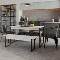 Mesa de Jantar com 1 Banco Estilo Industrial TUB