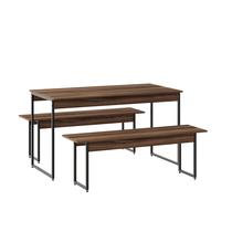 Mesa De Jantar Com 2 Bancos Estilo Industrial