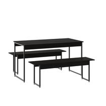 Mesa De Jantar Com 2 Bancos Estilo Industrial