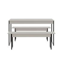 Mesa De Jantar Com 2 Bancos Estilo Industrial Tub Branco Chess / Mesa De Jantar Com 2 Bancos Estilo Industrial Tub Branco Chess /