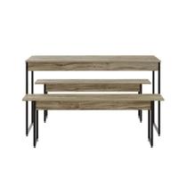 Mesa De Jantar Com 2 Bancos Estilo Industrial Tub Carvalho / Mesa De Jantar Com 2 Bancos Estilo Industrial Tub Carvalho /