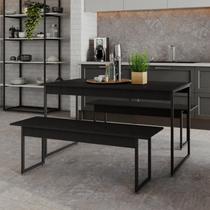 Mesa de Jantar com 2 Bancos Estilo Industrial TUB Mesa de Jantar com 2 Bancos Estilo Industrial TUB