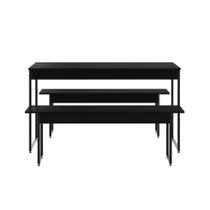 Mesa De Jantar Com 2 Bancos Estilo Industrial Tub Preto ônix / Mesa De Jantar Com 2 Bancos Estilo Industrial Tub Preto ônix /