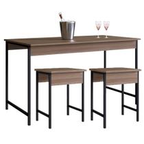 Mesa de Jantar Com 4 Banquetas Base Aço Artetube A05 Montana/Preto - Mpozenato