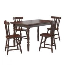 Mesa de Jantar com 4 Cadeiras Madeira Castanho Piratini Mesa de Jantar com 4 Cadeiras Madeira Castanho Piratini