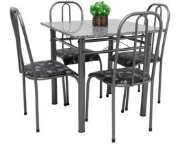 Mesa De Jantar Com 4 Cadeiras Madri 80cm Aço Cor Craqueada