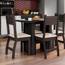Mesa de Jantar Com 4 Cadeiras Milano Amendoa Savana Poliman Móveis Mesa de Jantar Com 4 Cadeiras Milano Amendoa Savana Poliman Móveis
