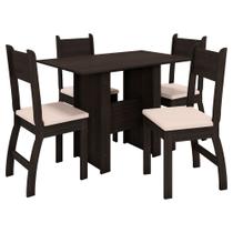Mesa de Jantar Com 4 Cadeiras Milano Amendoa Savana Poliman Móveis