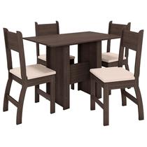 Mesa de Jantar com 4 Cadeiras Milano Amêndoa Savana - Poliman