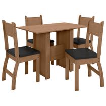 Mesa de Jantar Com 4 Cadeiras Milano Carvalho Preto Poliman Móveis