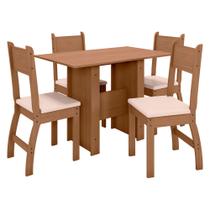 Mesa de Jantar Com 4 Cadeiras Milano Carvalho Savana Poliman Móveis