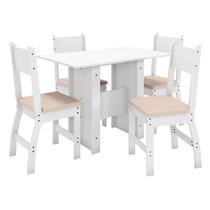 Mesa De Jantar Com 4 Cadeiras Milano Cor Branco Savana Poliman