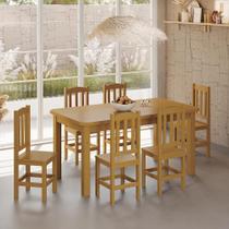 Mesa De Jantar Com 6 Cadeiras Em Madeira Maciça 160cm Marrom Diamante Shop Jm