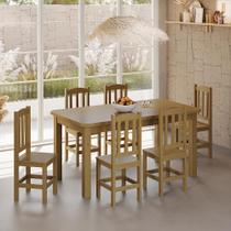 Mesa De Jantar Com 6 Cadeiras Em Madeira Maciça 160cm Nogueira Diamante Shop Jm